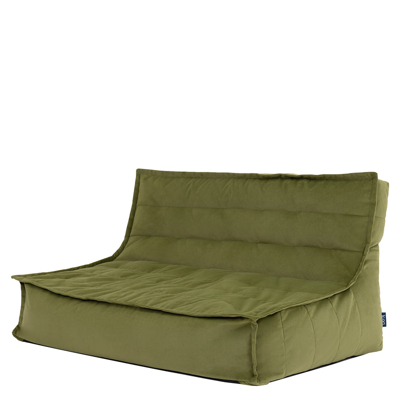 Kota Velvet Sofa Bean Bag - Olive Green