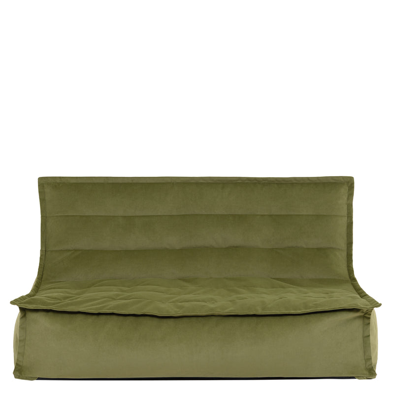 Kota Velvet Sofa Bean Bag - Olive Green