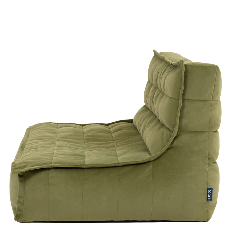 Kota Velvet Sofa Bean Bag - Olive Green