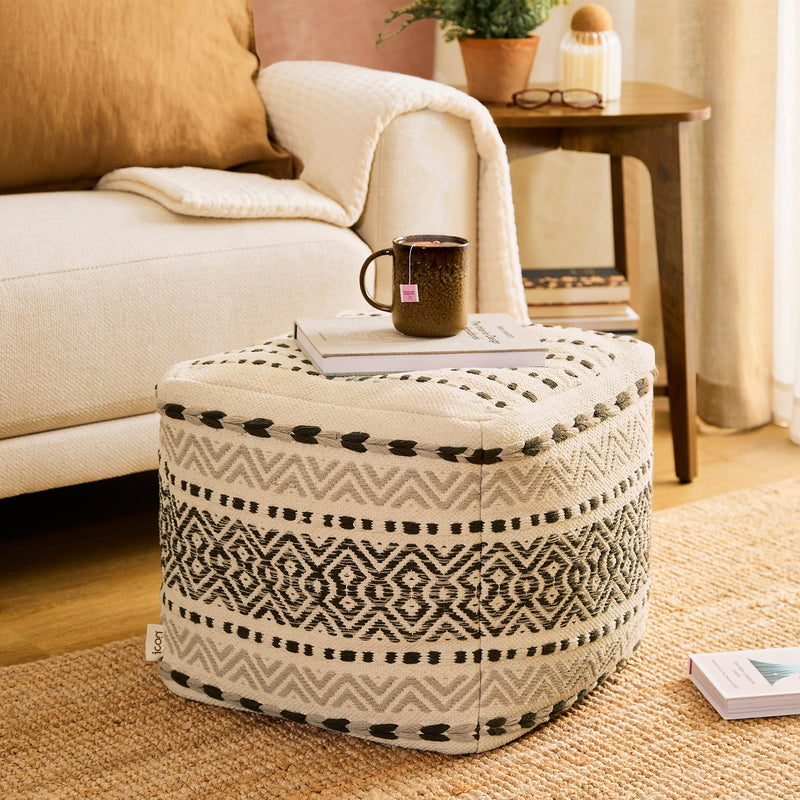 Calli Aztec Square Footstool - Natural