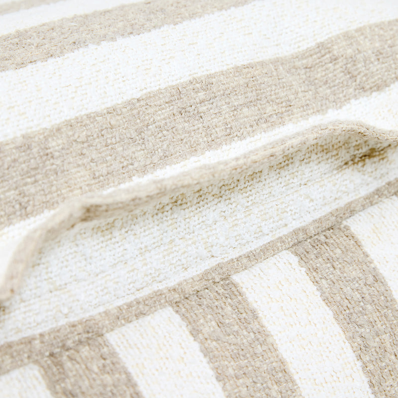 Sofia Stripe Bouclé Pillow Top Footstool - Natural