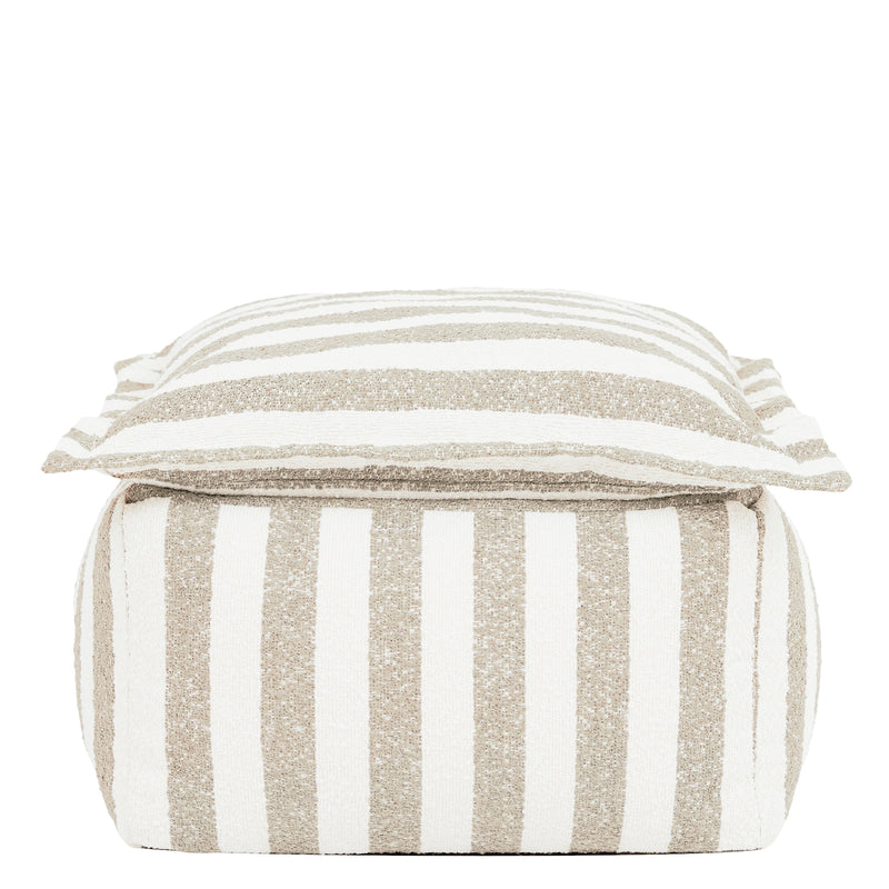 Sofia Stripe Bouclé Pillow Top Footstool - Natural