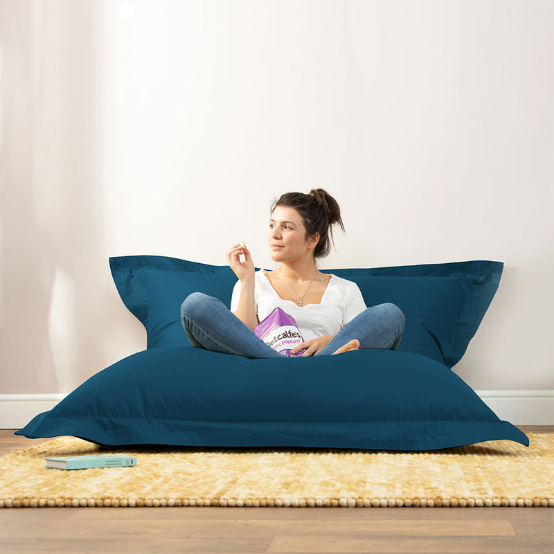 Giant Floor Cushion Bean Bag, Indoor/Outdoor - Teal