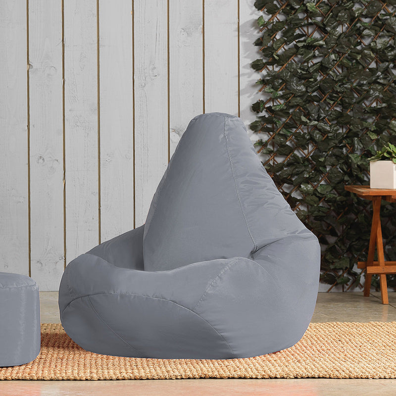 Highback Gamer Beanbag Indoor-Outdoor - Grey