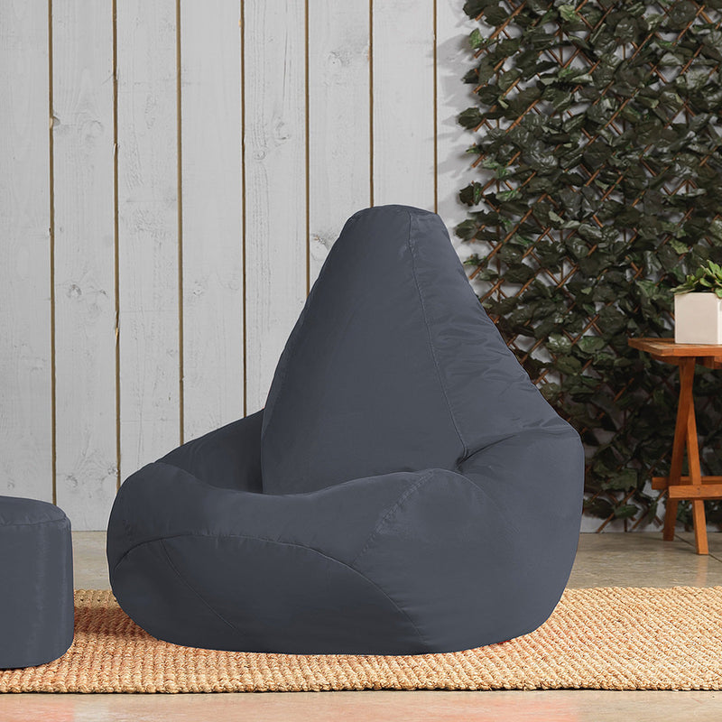 Highback Gamer Beanbag Indoor-Outdoor - Charcoal Grey