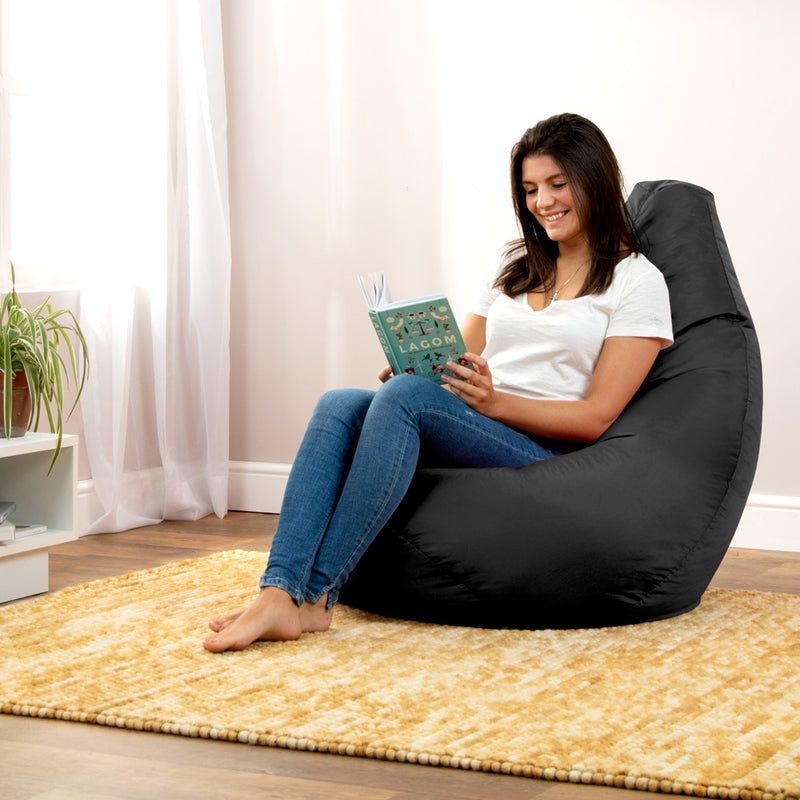 Highback Gamer Beanbag Indoor-Outdoor - Black
