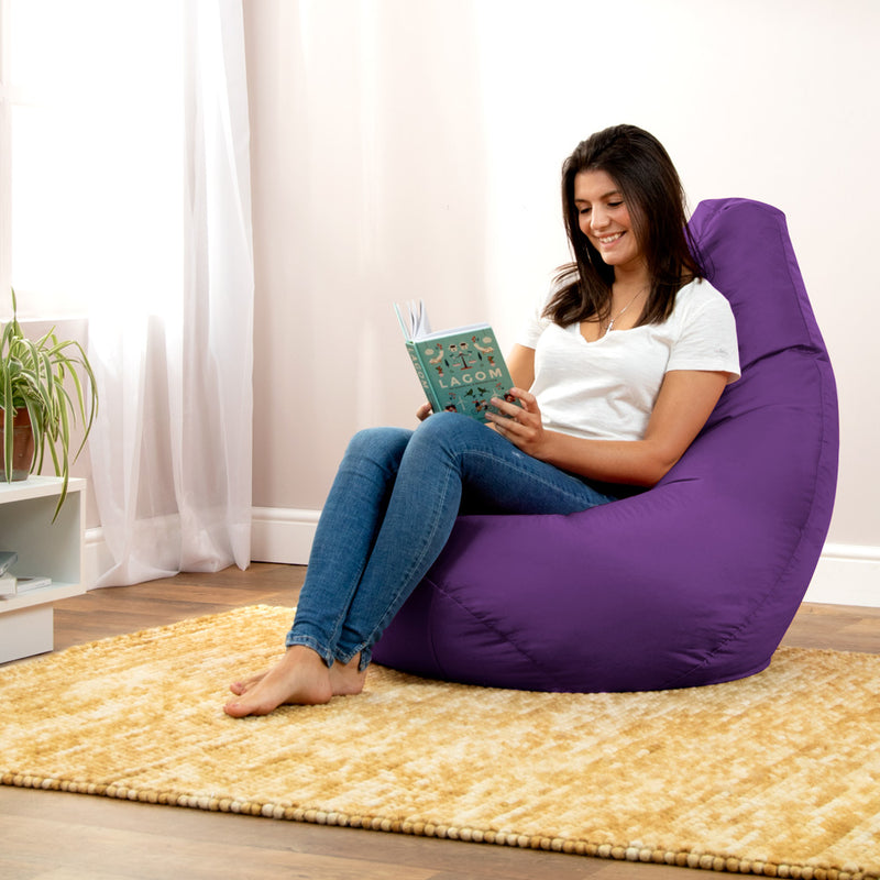 Highback Gamer Beanbag Indoor-Outdoor - Purple