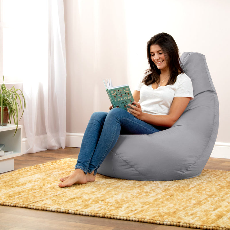 Highback Gamer Beanbag Indoor-Outdoor - Grey