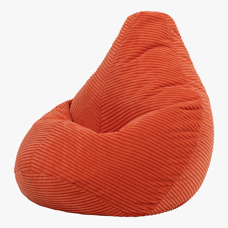 Kids Dalton Cord High Back Bean Bag - Orange