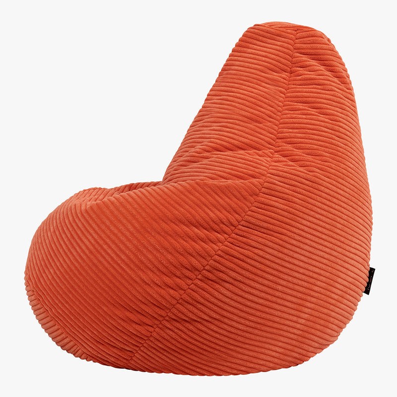 Kids Dalton Cord High Back Bean Bag - Orange
