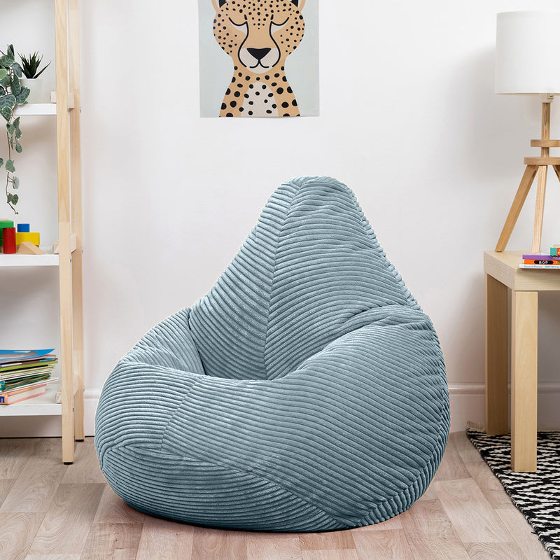Kids Dalton Cord High Back Bean Bag - Light Blue