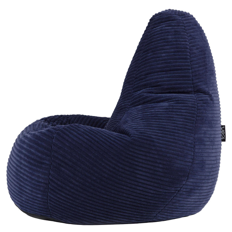 Kids Dalton Cord High Back Bean Bag - Navy Blue