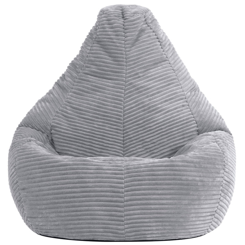 Kids Dalton Cord High Back Bean Bag - Grey