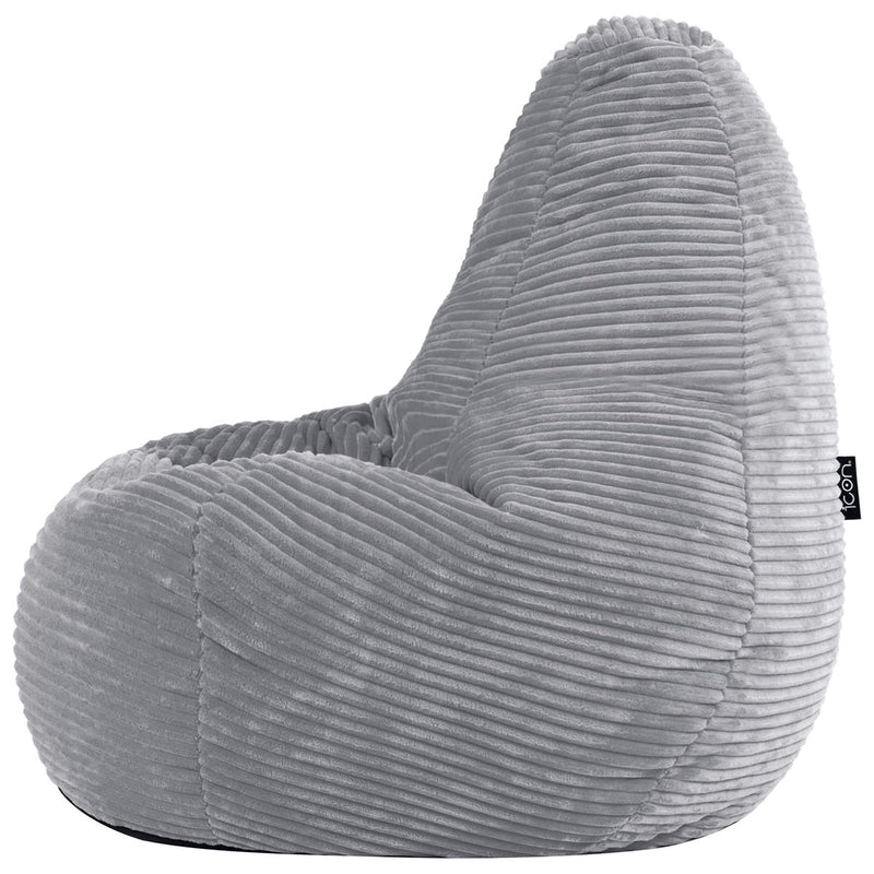 Kids Dalton Cord High Back Bean Bag - Grey