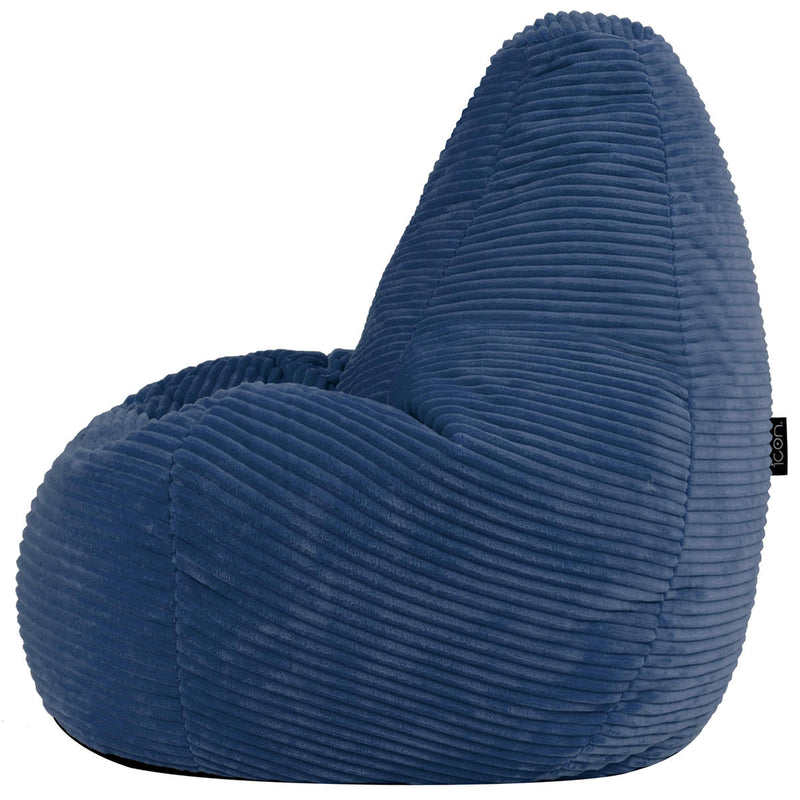 Kids Dalton Cord High Back Bean Bag - Denim Blue