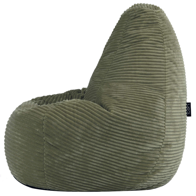 Kids Dalton Cord High Back Bean Bag - Green