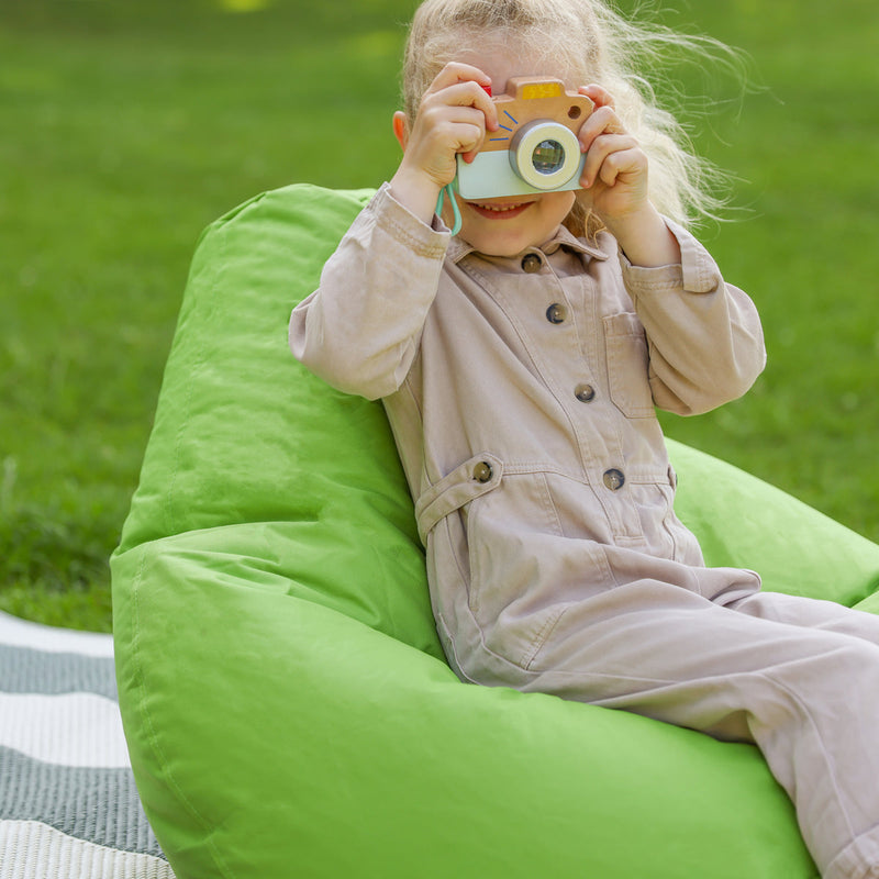 Kids Dalton Indoor-Outdoor High Back Bean Bag - Lime Green