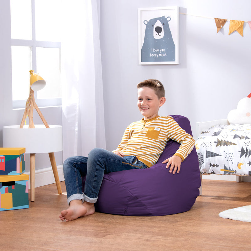 Kids Dalton Indoor-Outdoor High Back Bean Bag - Purple