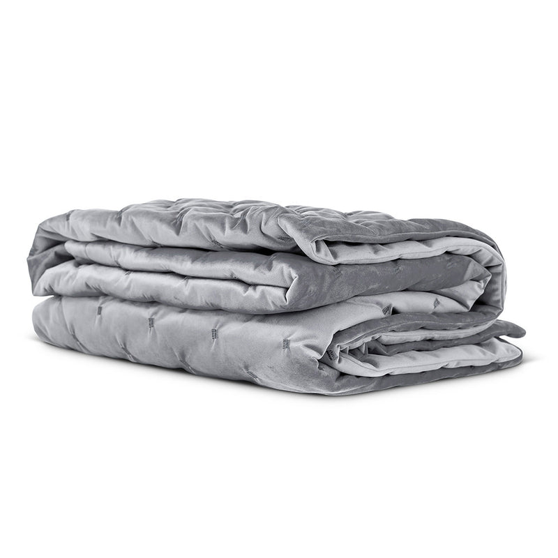 Rosa Quilted Velvet Throw - Grey