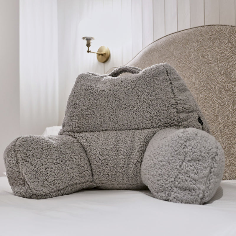 Teddy Fleece Support Pillow - Grey