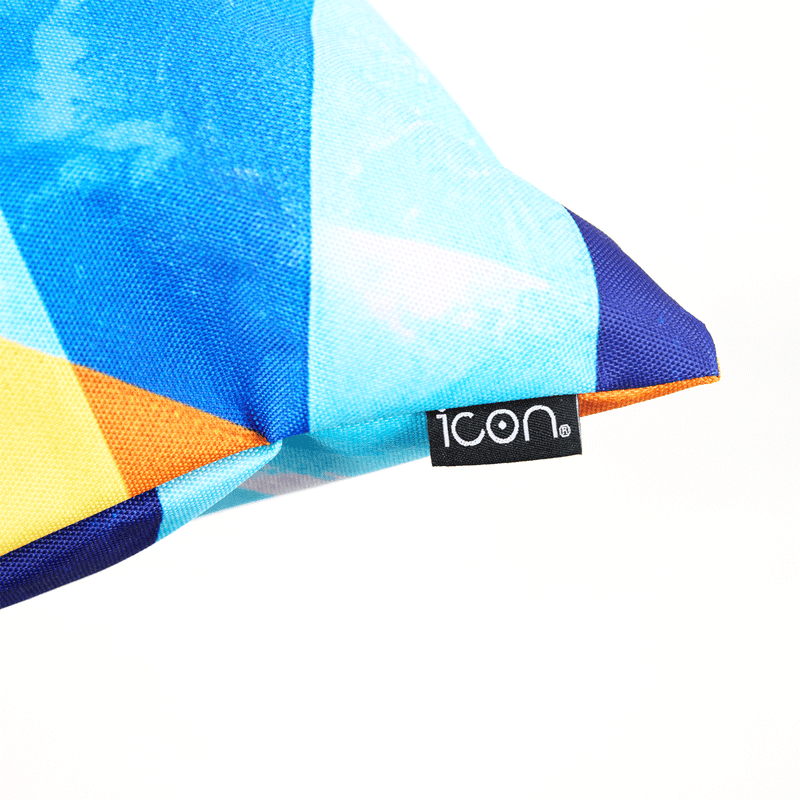 Abstract Print Indoor-Outdoor Cushion - Blue