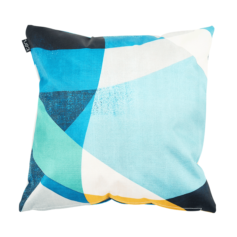 Abstract Print Indoor-Outdoor Cushion - Yellow