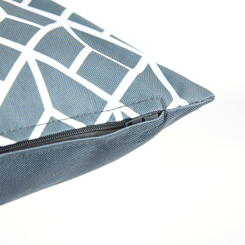 Art Deco Geometric Print Outdoor Cushion - Charcoal Grey