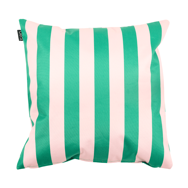 Checkerboard & Stripe Indoor-Outdoor Cushion - Green