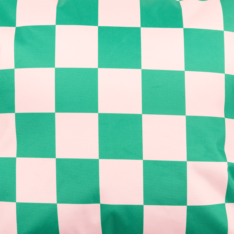 Checkerboard & Stripe Indoor-Outdoor Cushion - Green