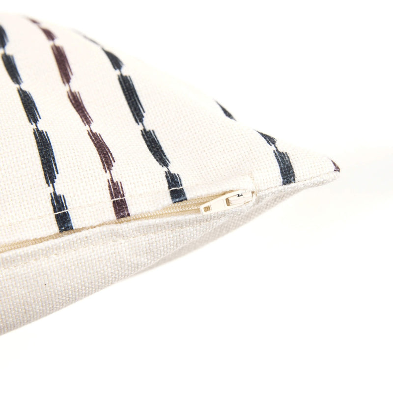 Textured Broken Stripe Indoor-Outdoor Cushion - Monochrome