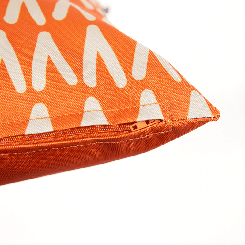 Abstract Print Indoor-Outdoor Cushion - Burnt Orange