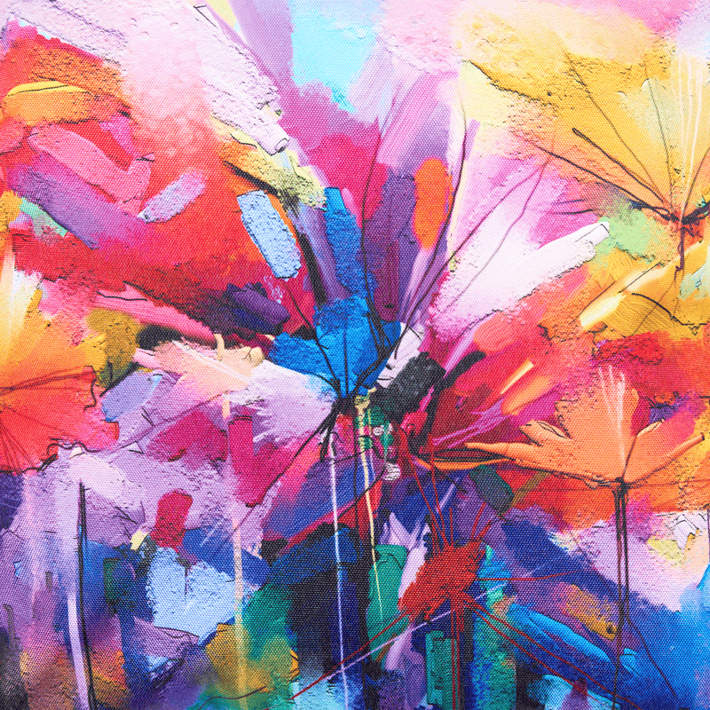 Oil Paint Floral Indoor-Outdoor Cushion - Multicolour