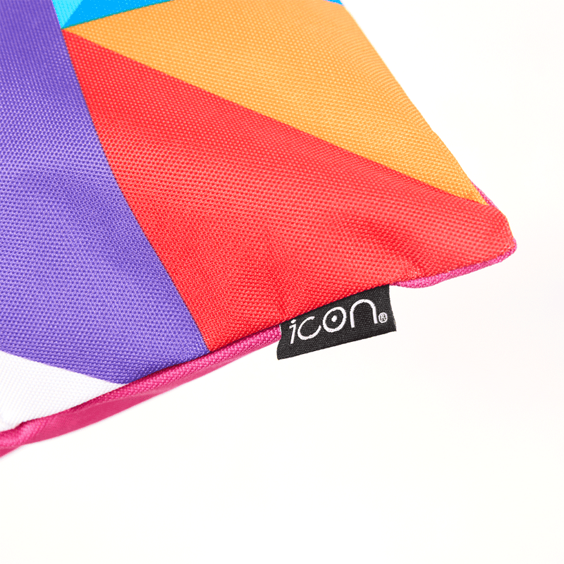 Geometric Print Indoor-Outdoor Cushion - Technicolour