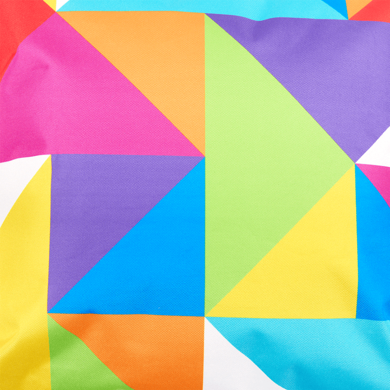 Geometric Print Indoor-Outdoor Cushion - Technicolour
