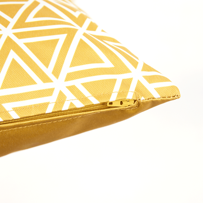 Art Deco Indoor-Outdoor Cushion - Ochre Yellow