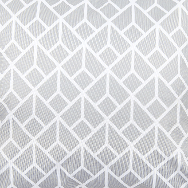 Art Deco Geometric Print Outdoor Cushion - Light Grey