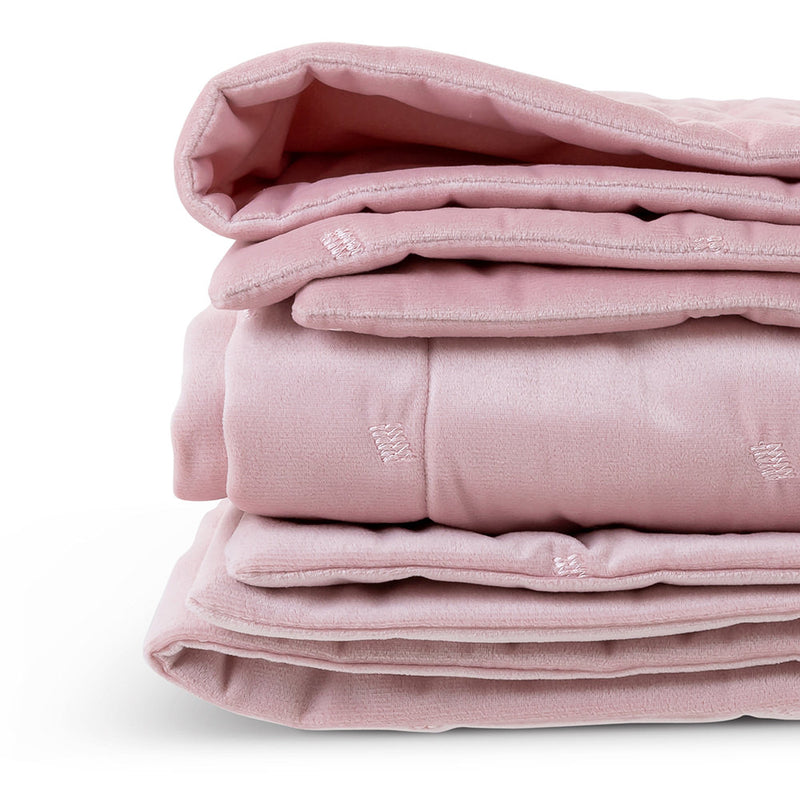 Rosa Quilted Velvet Throw - Rose Dust Pink