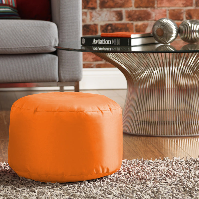 Bean Bag Footstool Indoor-Outdoor - Orange