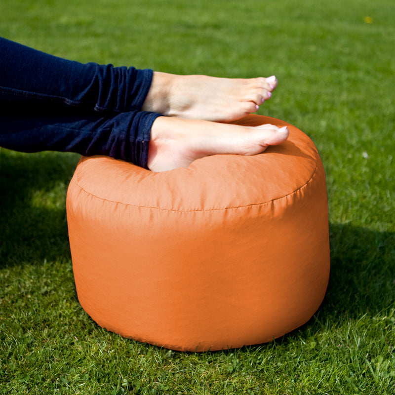 Bean Bag Footstool Indoor-Outdoor - Orange