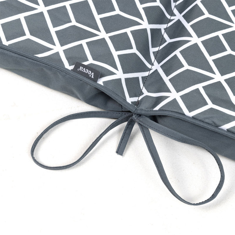 Geometric Print Outdoor High Back Seat Pad - Charcoal Grey
