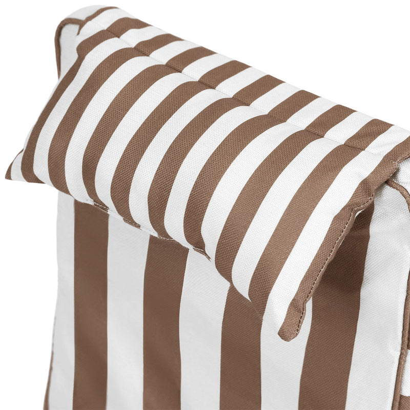Striped Outdoor High Back Seat Pad - Chocolate Stripe