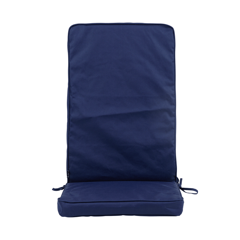 Plain Outdoor High Back Seat Pad - Blue