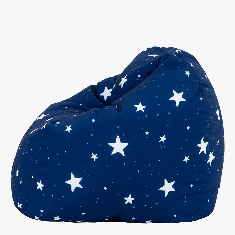Kids Starry Skies Print Classic Bean Bag - Navy Blue
