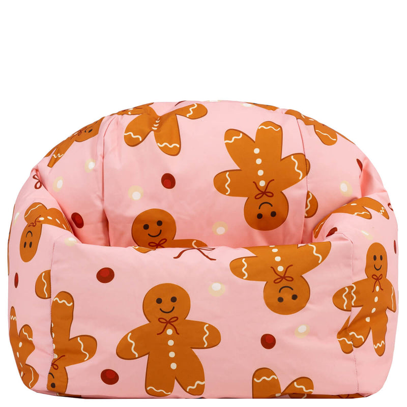 Kids Festive Gingerbread Print Classic Bean Bag