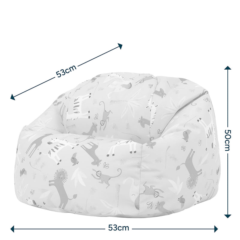 Kids Animal Safari Print Classic Bean Bag