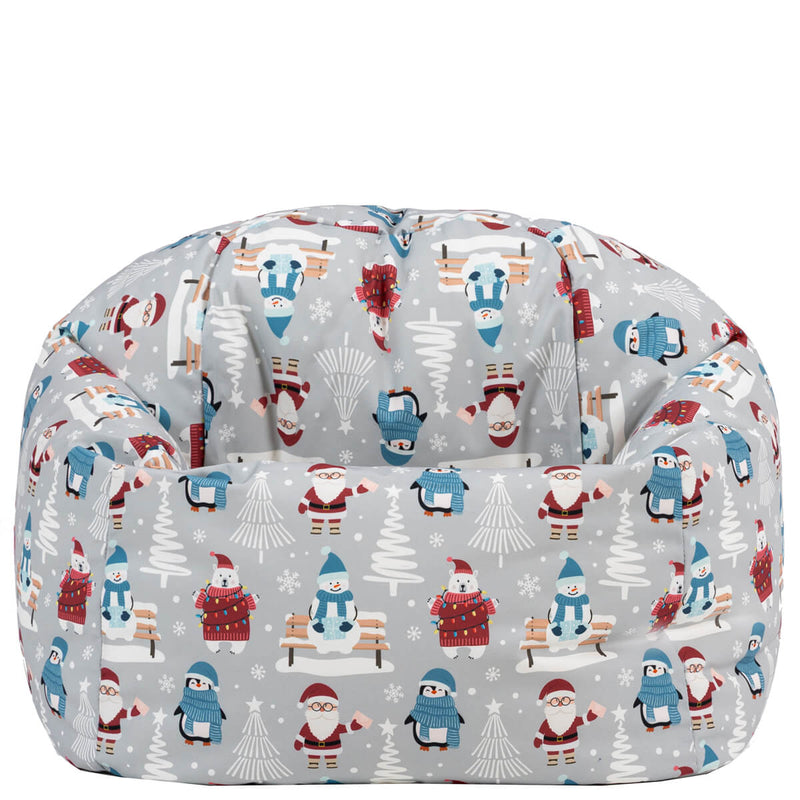 Kids Festive Santa Claus Print Classic Bean Bag