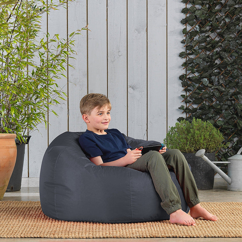 Teen Classic Bean Bag Chair, Indoor & Outdoor - Charcoal Grey
