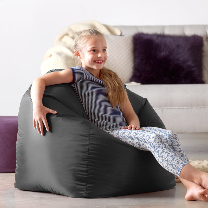 Teen Classic Bean Bag Chair, Indoor & Outdoor - Black