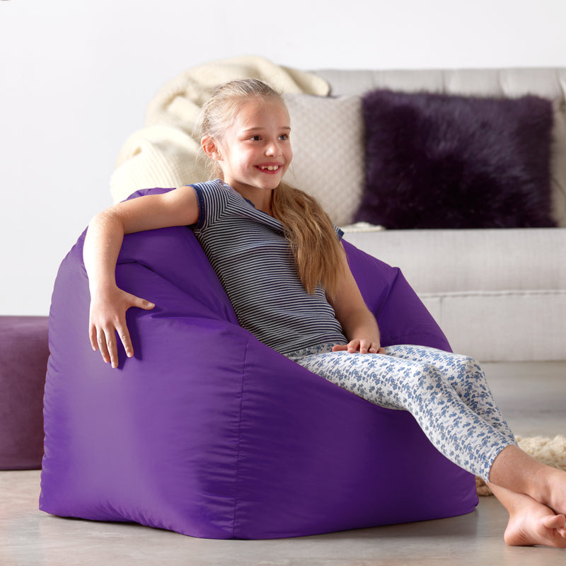 Teen Classic Bean Bag Chair, Indoor & Outdoor - Purple