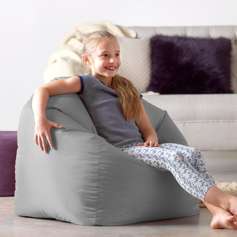 Teen Classic Bean Bag Chair, Indoor & Outdoor - Grey